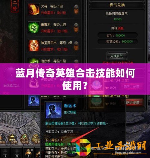 藍月傳奇英雄合擊技能如何使用？
