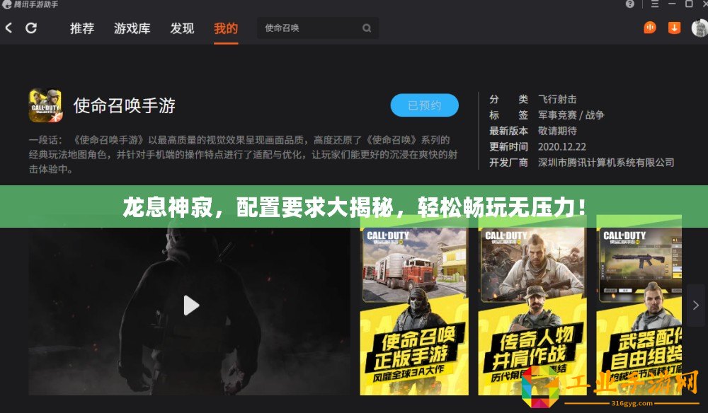 龍息神寂，配置要求大揭秘，輕松暢玩無壓力！